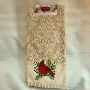 Jacquard Hand Towel Holiday $5 ADD ON with $15+ Bundle St. Nicholas Square NWT